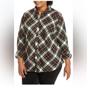 Kim Rogers roll sleeve flannel shirt